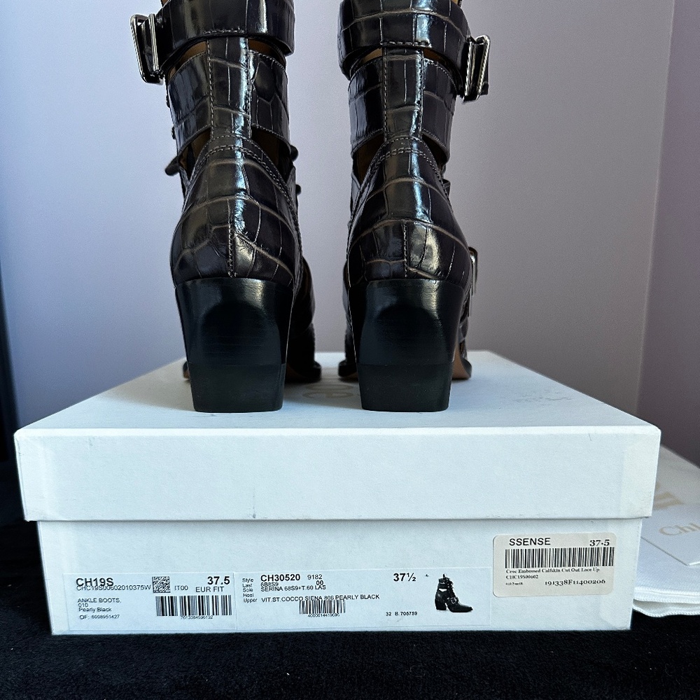 Chloe Brown Croc Rylee Boots - Picture 11 of 15